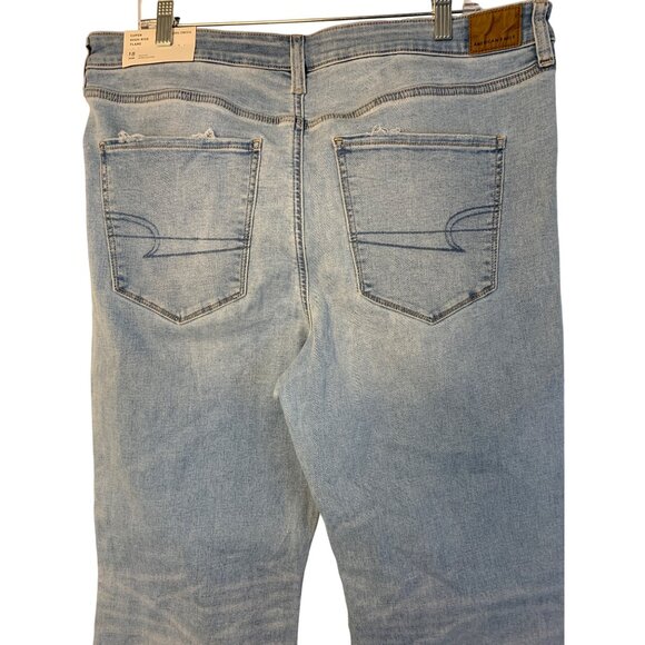 American Eagle Womens Super High-Rise Flare Jeans Size 18 Light Wash RP10499 - Picture 7 of 10